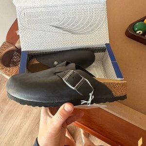 Black Oiled Leather Birkenstocks- BRAND NEW size 37